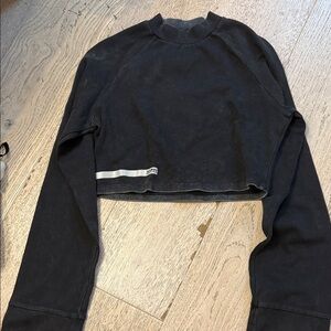 Kith Black Long Sleeve Crop Top